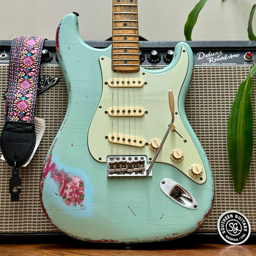 Fender Custom Shop Masterbuilt Todd Krause 1958 Stratocaster Daphne Blue over Pink Paisley Heavy Relic