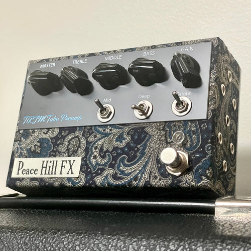 Peace Hill FX TRJM Tube Preamp Navy/Grey Paisley w/ Foot Switch