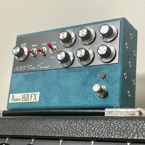 Peace Hill FX SSS Tube Preamp Turquoise Suede w/ Foot Switch