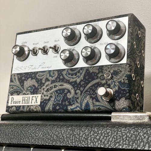 Peace Hill FX SSS Tube Preamp Navy/Grey Paisley w/ Footswitch