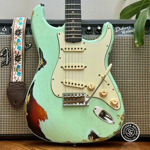 Fender Custom Shop 2018 NAMM Ltd. Ed. 1962 Stratocaster Heavy Relic Surf Green Over 3TSB