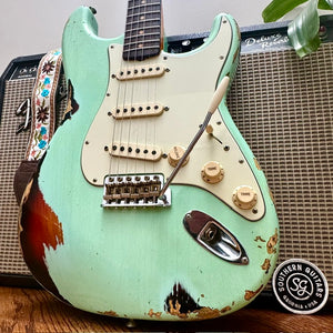 Fender Custom Shop 2018 NAMM Ltd. Ed. 1962 Stratocaster Heavy Relic Surf Green Over 3TSB