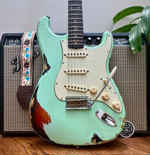 Load image into Gallery viewer, Fender Custom Shop 2018 NAMM Ltd. Ed. 1962 Stratocaster Heavy Relic Surf Green Over 3TSB