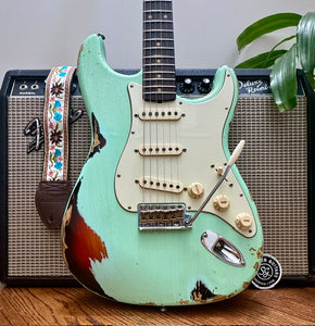 Fender Custom Shop 2018 NAMM Ltd. Ed. 1962 Stratocaster Heavy Relic Surf Green Over 3TSB