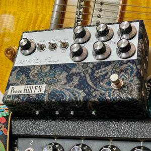 Peace Hill FX SSS Tube Preamp w/ Foot Switch - Navy/Gray Paisley (On Order Arriving May/June 2024)
