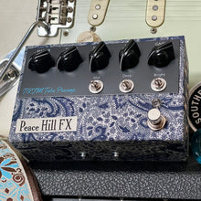 Load image into Gallery viewer, Peace Hill FX TRJM Tube Preamp w/ Foot Switch - Blue/White Paisley (On Order Arriving May/June 2024)