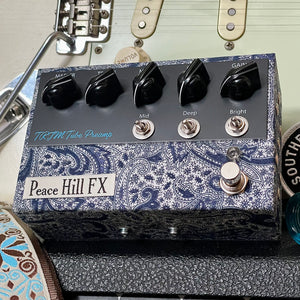Peace Hill FX TRJM Tube Preamp w/ Foot Switch - Blue/White Paisley (On Order Arriving May/June 2024)