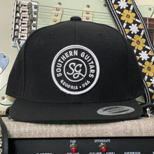 Load image into Gallery viewer, Southern Guitars Flat Bill Patch Hat- Snap Back - Black