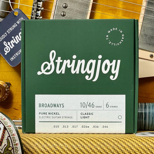 StringJoy Broadways Light Gauge (10-46) Pure Nickel Electric Guitar Strings
