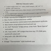 Load image into Gallery viewer, Carson Hess Blackguard Telecaster 2020